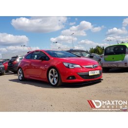 Накладка сплиттер на передний бампер на Opel Astra J GTC